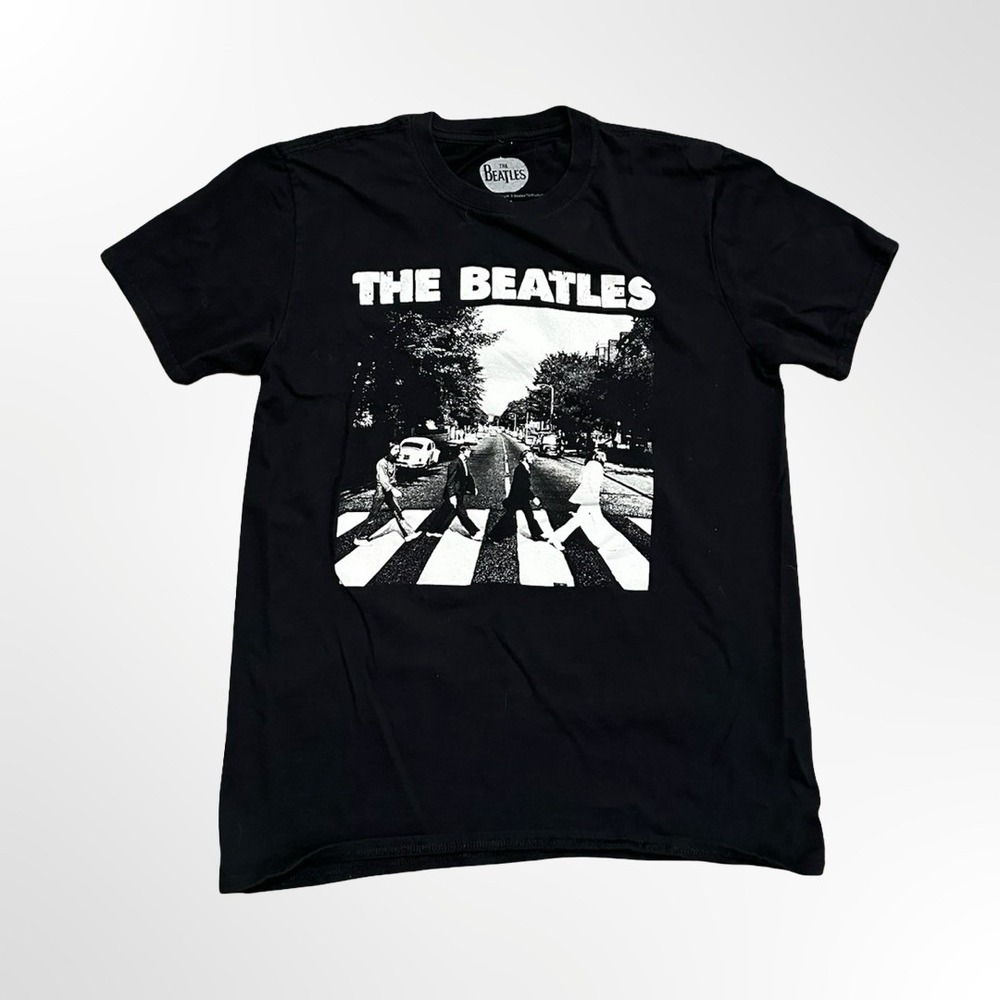 The Beatles Abbey Road Graphic T Shirt Official Merchandise Black Adult Medium
